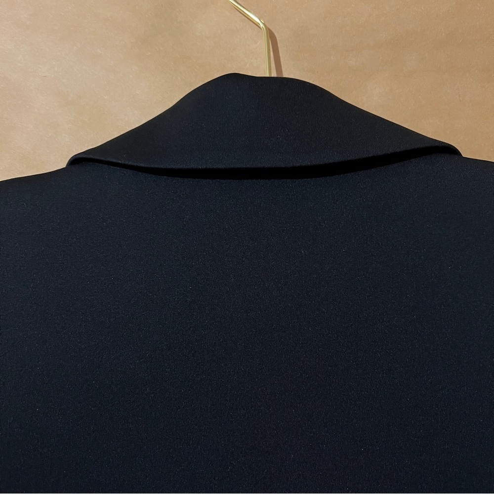 Aday Soft Power Blazer Jacket Scuba Knit Notched Lapel Snap Front Black Size XS - Picture 9 of 14